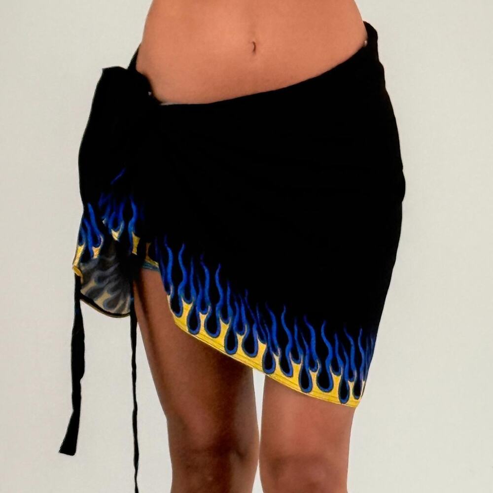 Vintage Printed Wrap Skirt printed wrap skirt size